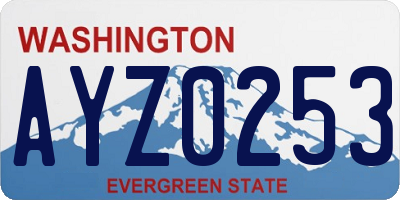 WA license plate AYZ0253