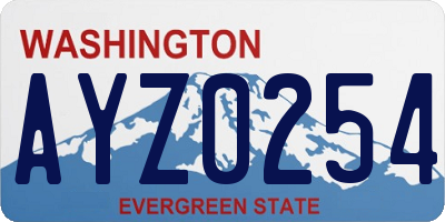 WA license plate AYZ0254