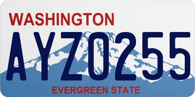 WA license plate AYZ0255