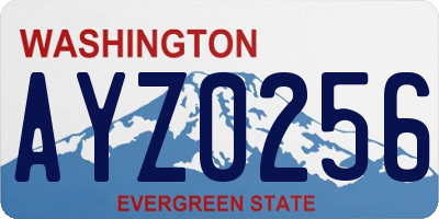 WA license plate AYZ0256