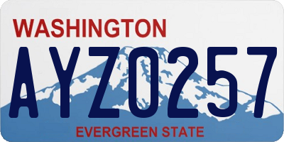 WA license plate AYZ0257