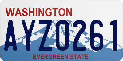 WA license plate AYZ0261