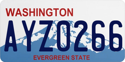 WA license plate AYZ0266