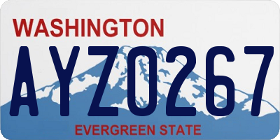 WA license plate AYZ0267