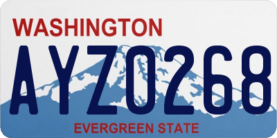 WA license plate AYZ0268