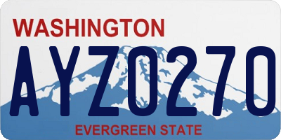 WA license plate AYZ0270