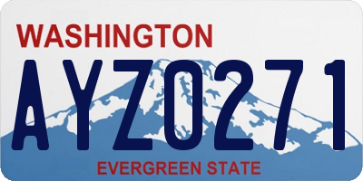 WA license plate AYZ0271