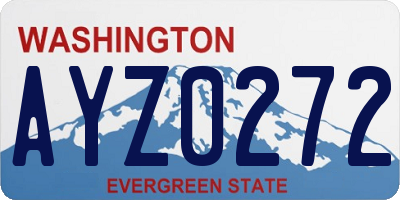 WA license plate AYZ0272