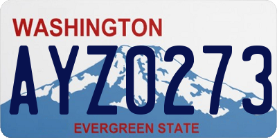 WA license plate AYZ0273