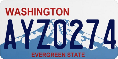 WA license plate AYZ0274