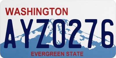 WA license plate AYZ0276