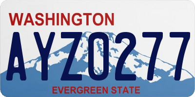 WA license plate AYZ0277