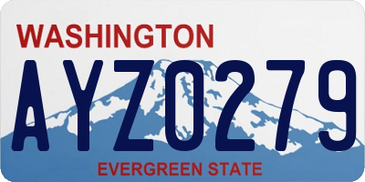 WA license plate AYZ0279