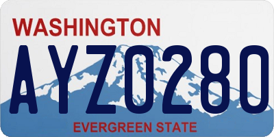 WA license plate AYZ0280