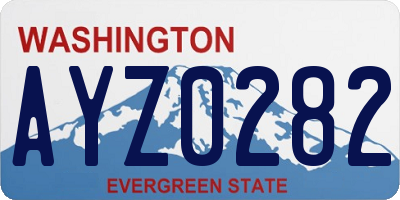 WA license plate AYZ0282