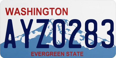 WA license plate AYZ0283