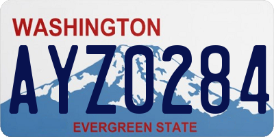 WA license plate AYZ0284