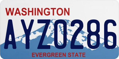 WA license plate AYZ0286