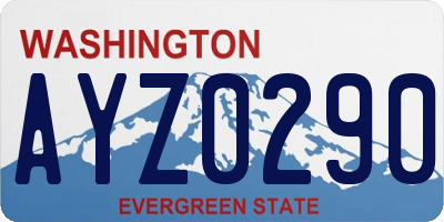 WA license plate AYZ0290