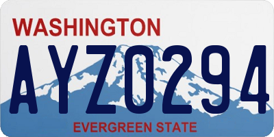 WA license plate AYZ0294