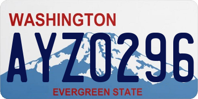 WA license plate AYZ0296