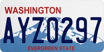 WA license plate AYZ0297