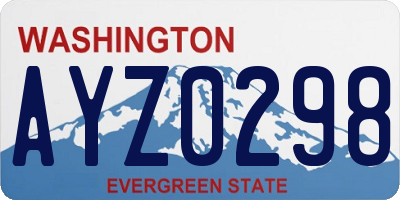 WA license plate AYZ0298