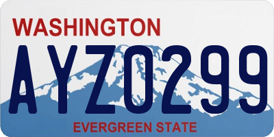 WA license plate AYZ0299