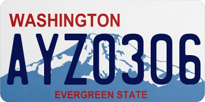 WA license plate AYZ0306