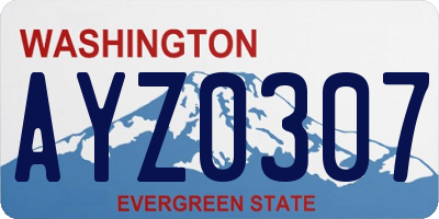 WA license plate AYZ0307