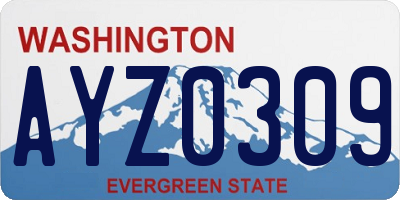 WA license plate AYZ0309