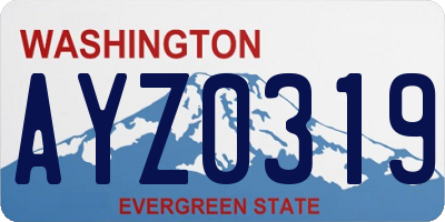 WA license plate AYZ0319