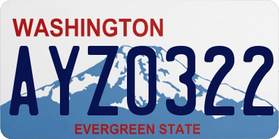 WA license plate AYZ0322