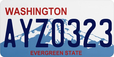 WA license plate AYZ0323