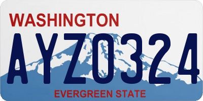 WA license plate AYZ0324