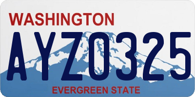 WA license plate AYZ0325