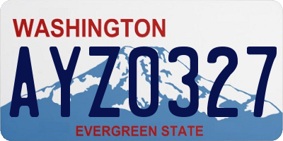 WA license plate AYZ0327