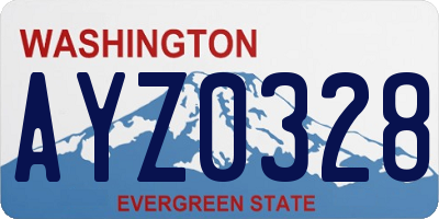 WA license plate AYZ0328