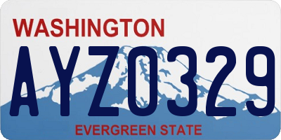 WA license plate AYZ0329