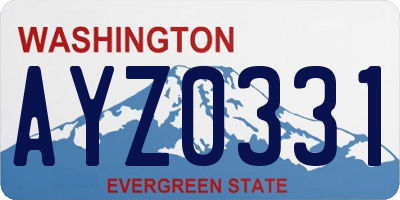 WA license plate AYZ0331