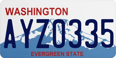 WA license plate AYZ0335