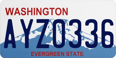 WA license plate AYZ0336