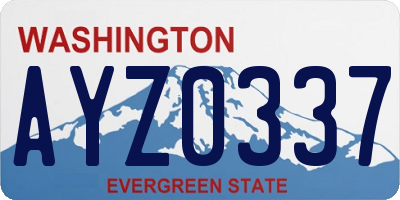 WA license plate AYZ0337