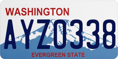 WA license plate AYZ0338