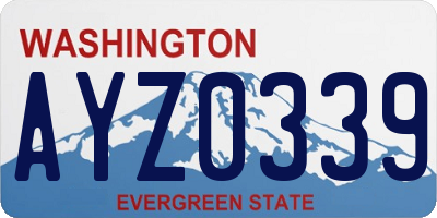 WA license plate AYZ0339