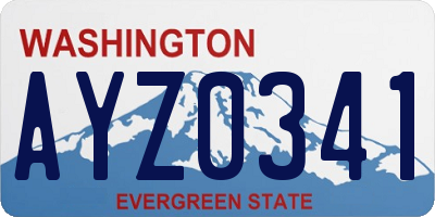 WA license plate AYZ0341