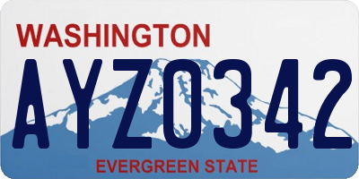 WA license plate AYZ0342