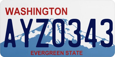 WA license plate AYZ0343
