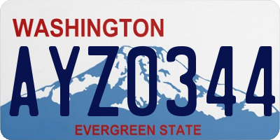 WA license plate AYZ0344