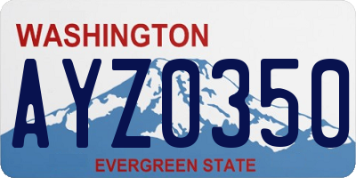 WA license plate AYZ0350